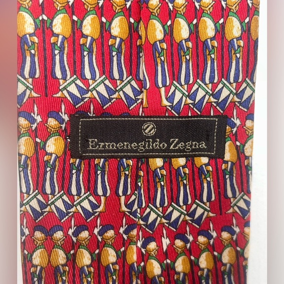 Ermenegildo Zegna Other - Ermenegildo Zegna Soldiers 100% Silk Necktie/Tie Made in ITALY
